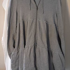 Free People Textured Gray Knit Fabric